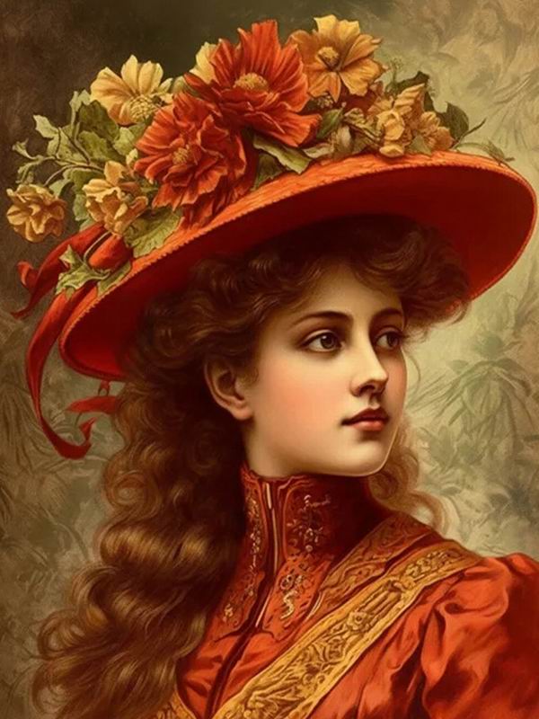 Diamond Painting New Collection 2024 Noble and Elegant Woman Diy Full Square Round Drill Rhinestone Embroidery Hat Girl Mosaic Cross Stitch Kits