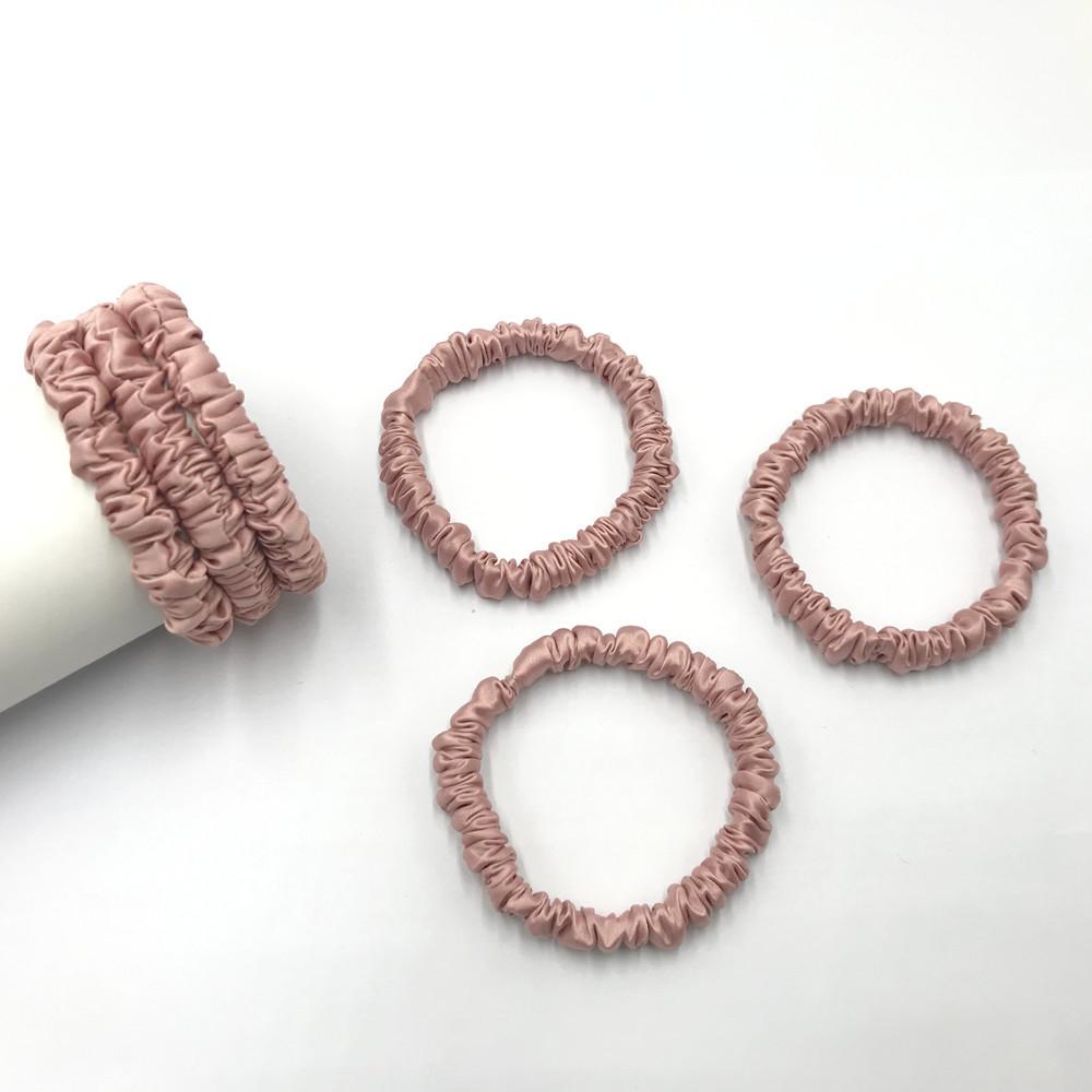 Fashionable Artificial Silk Thin Hair Tie High-Grade Satin Large Intestine Circle Women'S Headstring Hair Ornament