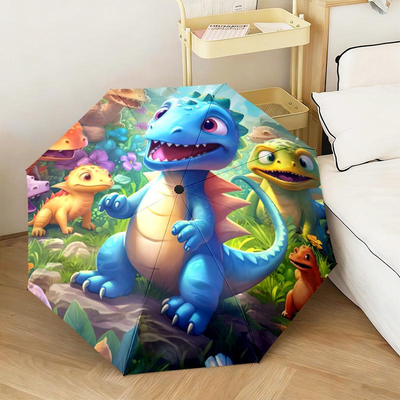 1PC Dinosaur Adventure Jungle Automatic Umbrella - Suitable Travel Outdoor Portable Umbrella Birthday Gift Daily Essentials