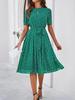 Elegantes Polka-Dot-Kleid mit Print und hoher Taille für Frühling, Sommer, Büro