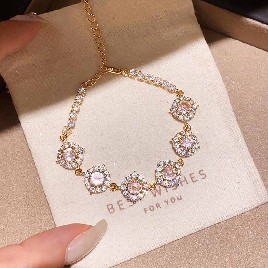 Liu Bao Multicolor Zircon Flower Bracelet – Elegant, Fashionable, Versatile Jewelry