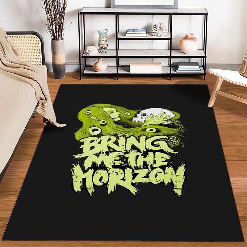"Bring Me the Horizon Totenkopf Kunst Teppich Rutschfester Teppich geeignet für Wohnzimmer- und Schlafzimmer-Sofas"
