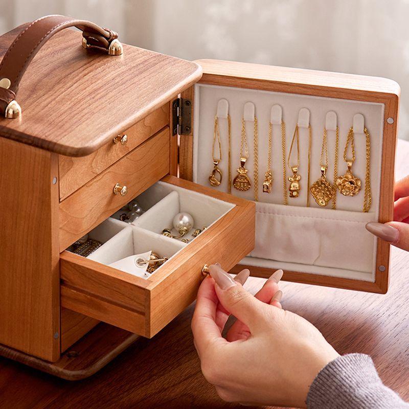 BEPAN Black walnut solid wood jewelry box Multi-layer storage box Exquisite large capacity hand jewelry jewelry box
