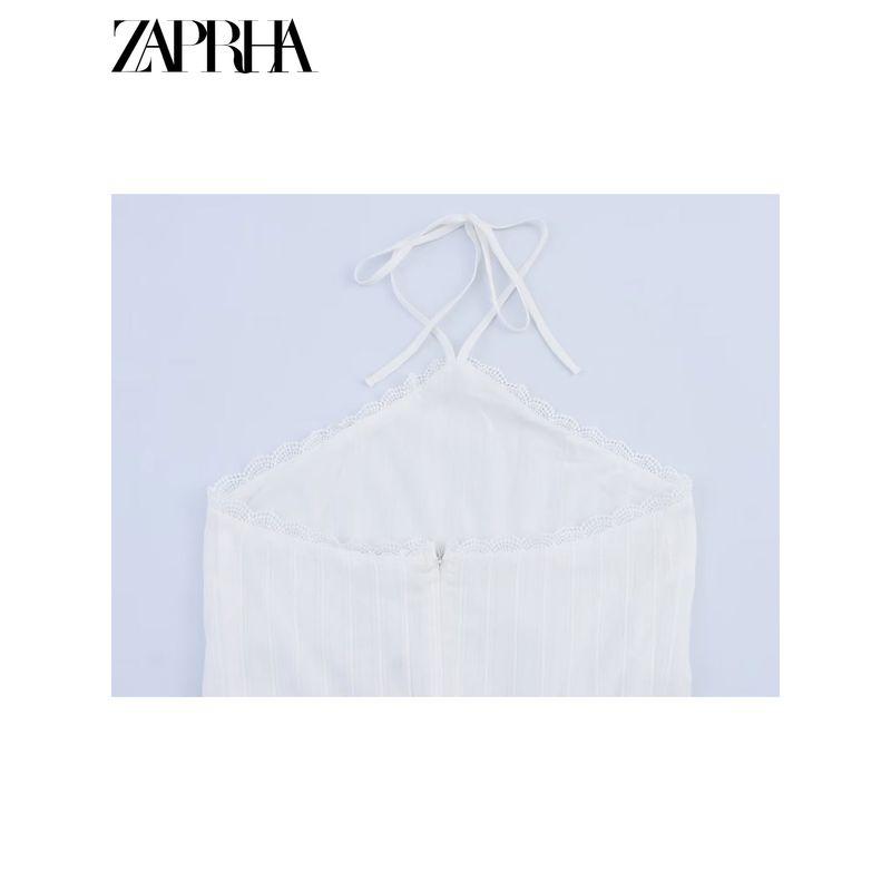 Zaprha 2025 New Arrival Laminated Decoration Hanging Collar Short Dress Waist Trimming Short Small 5107314