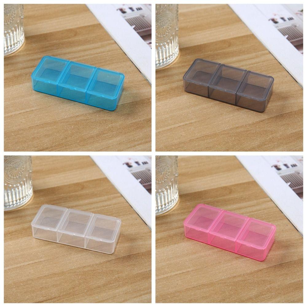 Portable 3Grids Pill Case Plastic Pill Storage Box Holder Organizer Medicine Box  Evening