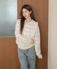 MUAHMUAH Striped Wool Brushed Hoodie Knit [Oatmeal]