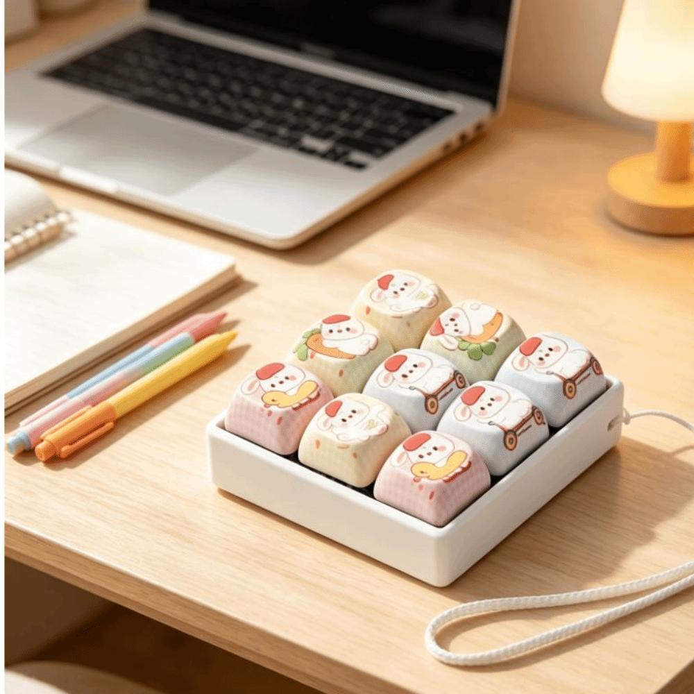 Cat Paws Keyboard Fidget Keyring Finger Button Mechanical Keyboard Keycaps Keychain Children