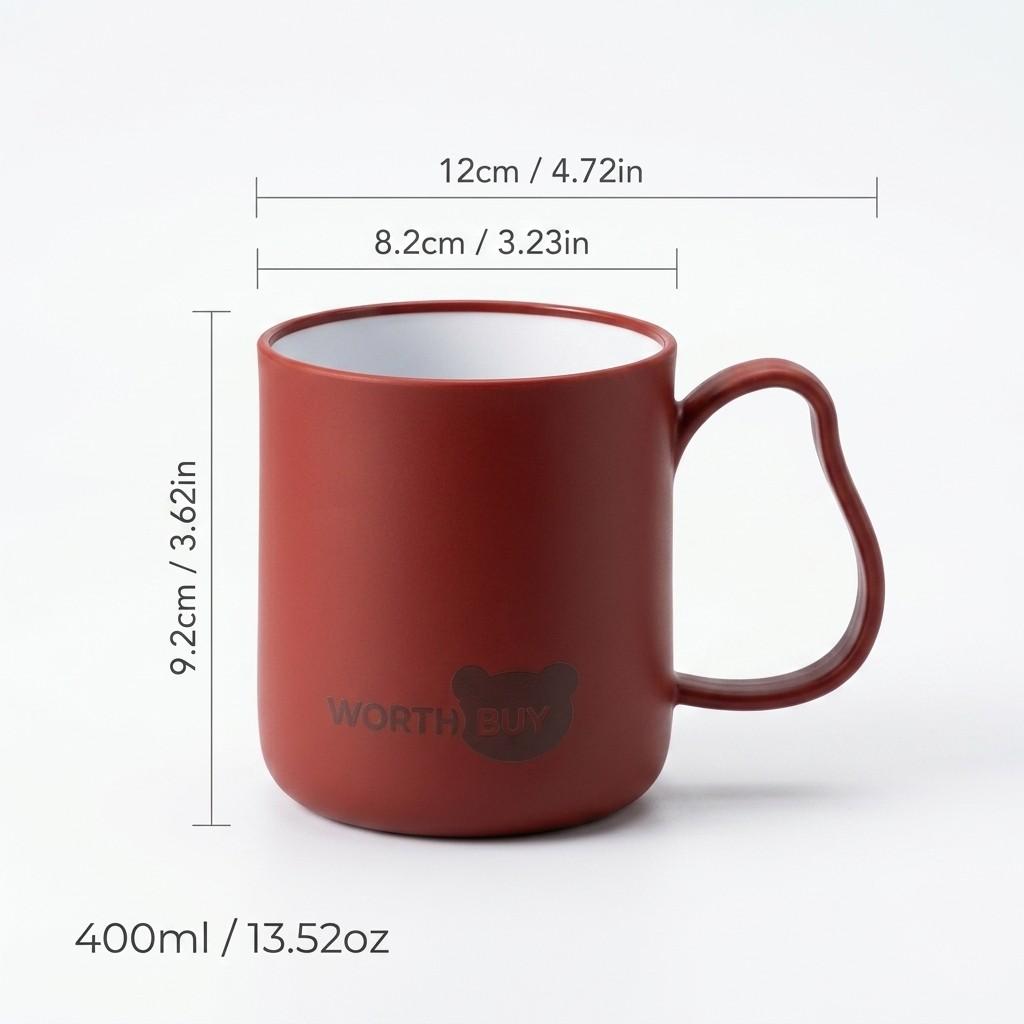 Unbreakable PP Plastic Bathroom Tumbler Cup with Handle Matte Toothbrush Mug Drinking Cup for Kids Home Bathroom Accessories