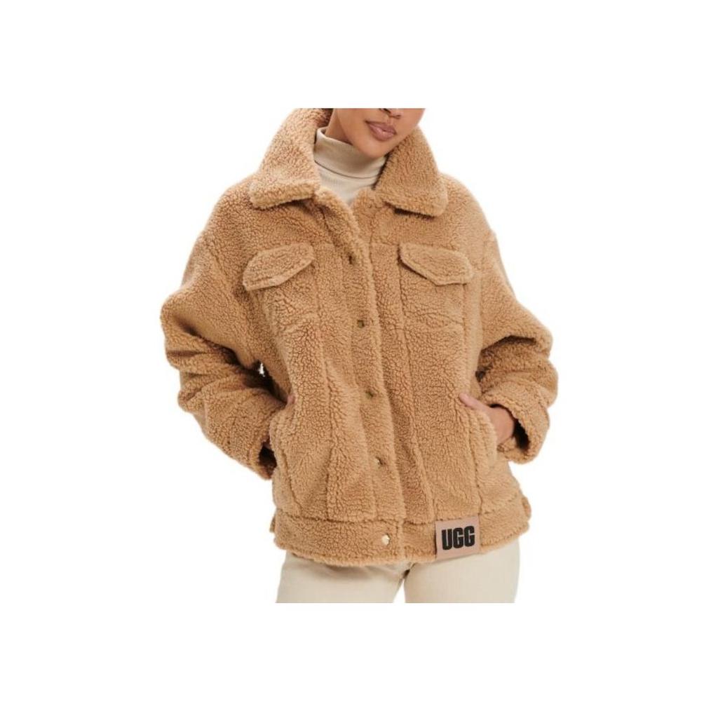 UGG Unifarbene Reversjacke mit Einreiher-Knopfleiste und langen Ärmeln Damenjacken Hellbraun 1113951-CAM