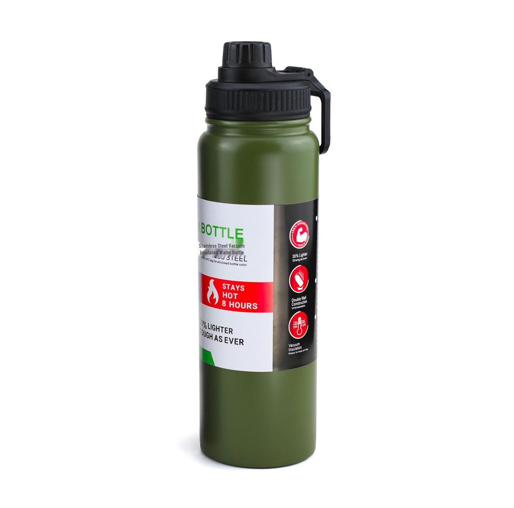 American-Style Large Capacity Stainless Steel Thermos - Portable Outdoor Sports Water Bottle