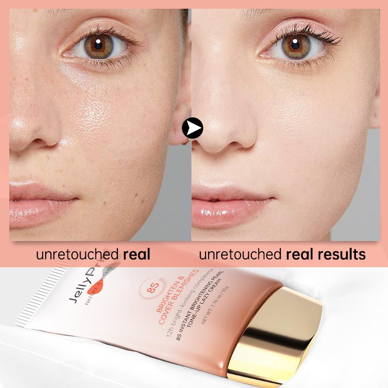 Instant Whitening Cream Women Foundation Cream for Face Makeup Concealer Dark Spots Acne Scars Remove Skincare Facial Cream
