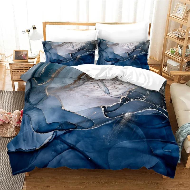 Marble Duvet Cover Abstract Geometric Bedding Set Microfiber Full Queen King Comforter Cover For Kids Girls Boys Bedroom Decor