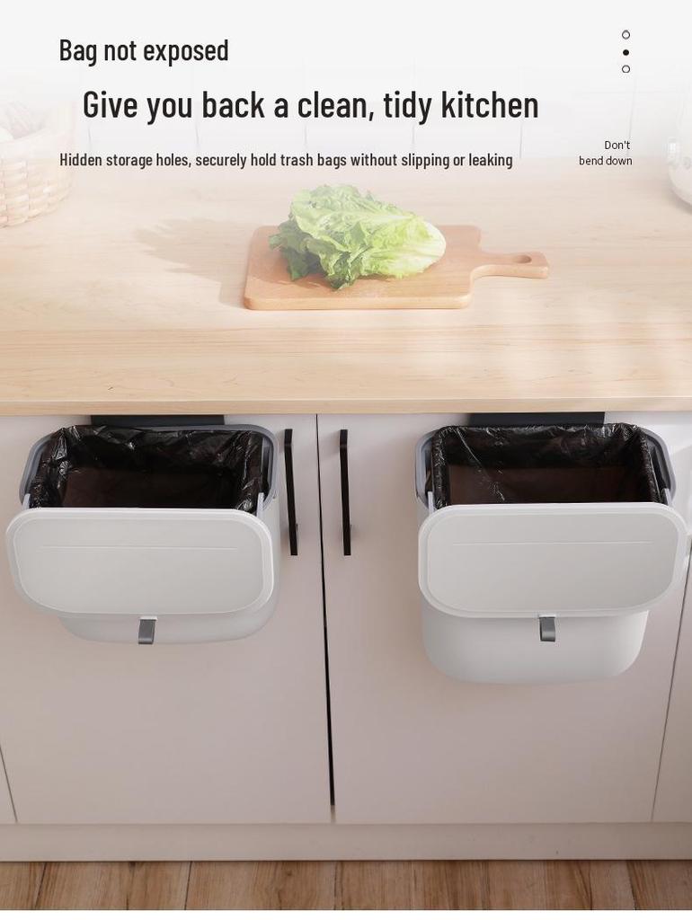 Wall-Mounted Bathroom Trash Can with Lid & Toilet Paper Holder - Compact Sanitary Bin