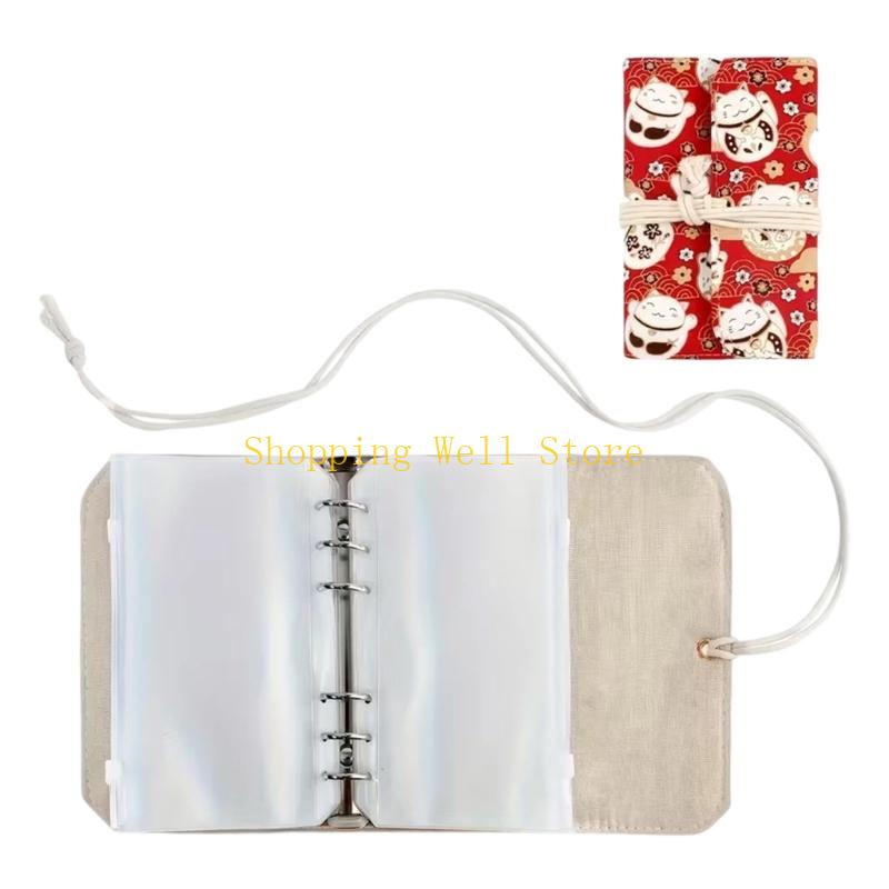 KX4B Circular Needle Organiser Bag with 12Pcs Removable Zippered PVC Binder Pocket Portable Knitting Needle Case For Sewing