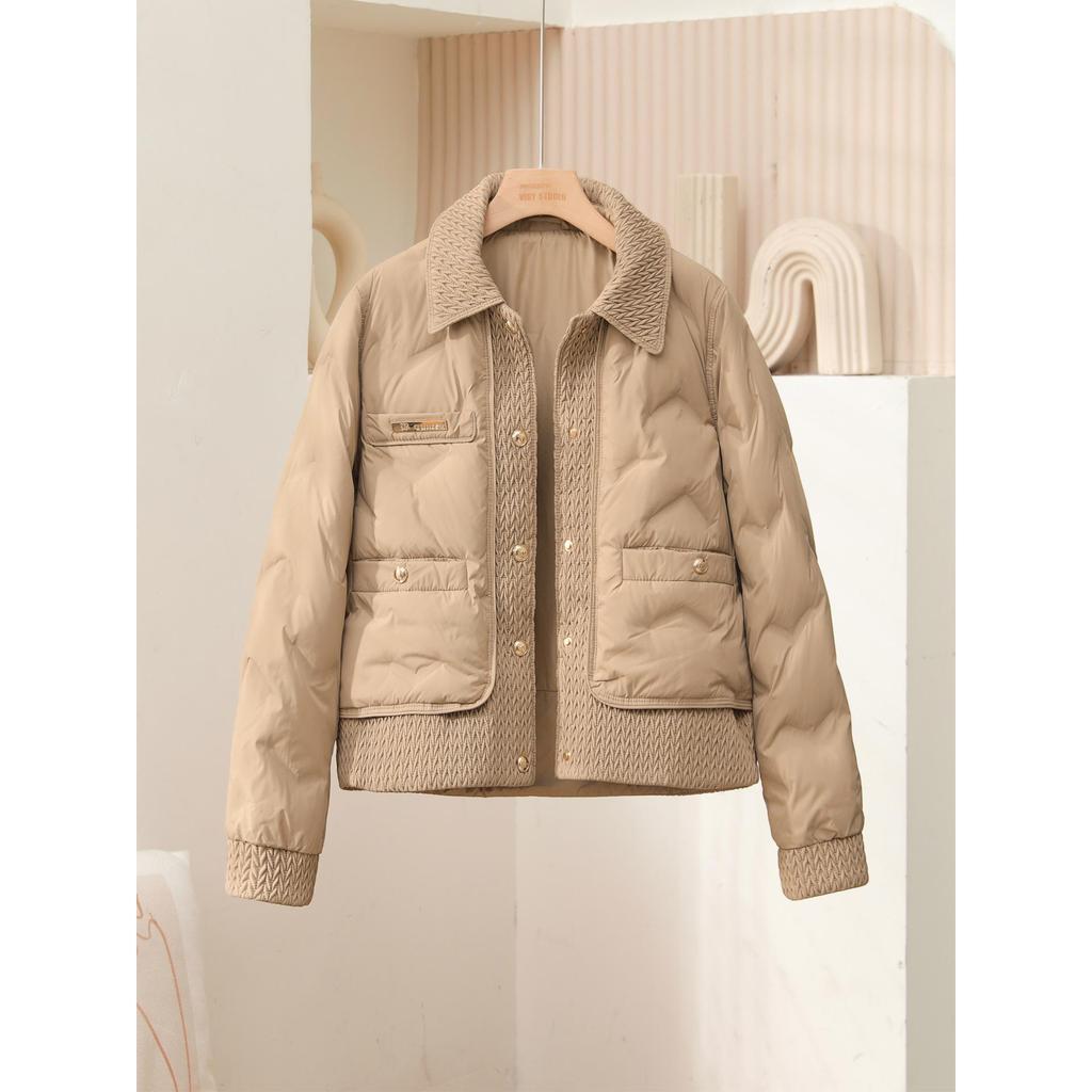 Women's 2025 Lightweight Short Down Jacket - Winter Fashion Polo Collar, Single-Breasted Design.