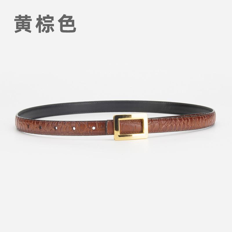 New women's belt alligator pattern fashionable simple versatile with dress jeans leather belt