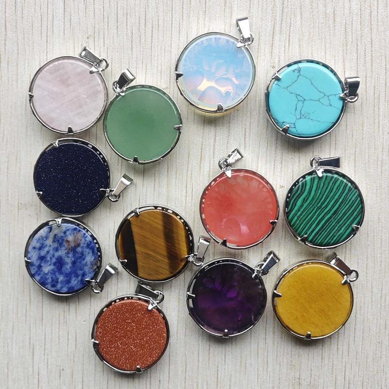 Wholesale 12pcs/lot Fashion Natural Stone Alloy Tree of Life Mix Pendants for Necklaces Jewelry Accessories Making Fast Shipping