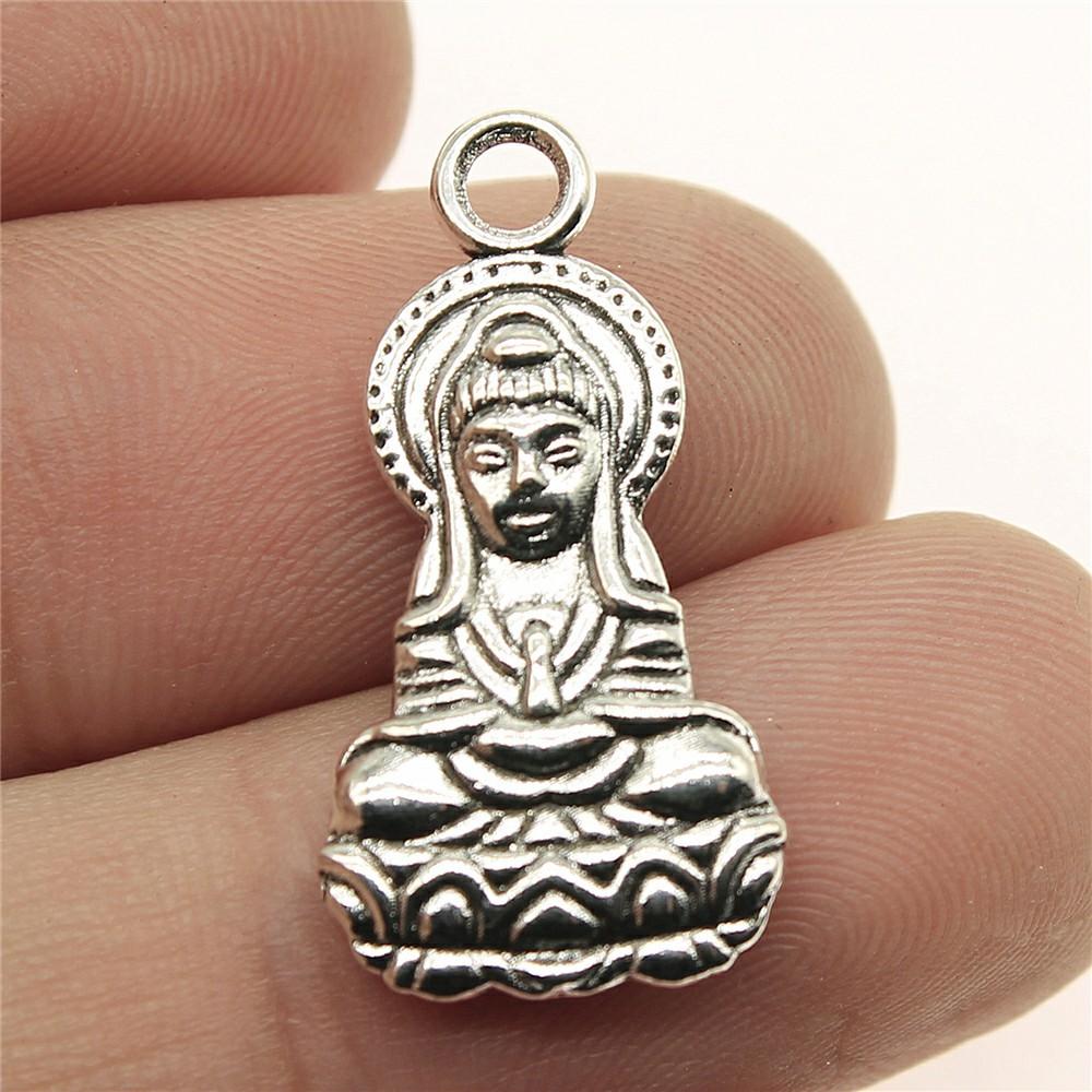 10pcs Charms Buddha Antique Silver Color Buddha Statue Pendant Charms Buddhism Buddha Charms For Jewelry Making