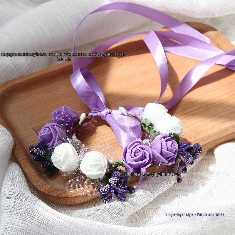 Браслет-роза в лесном стиле для свадеб и фотосессий