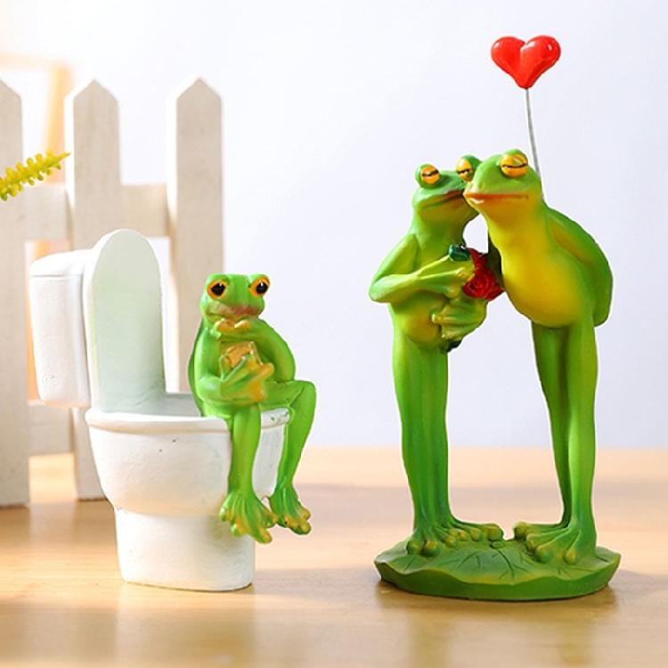 Creative Resins Musician Frogs Statue Figurine for Indoor or Outdoor Decoration Home Office Desktop Shelves Ornament