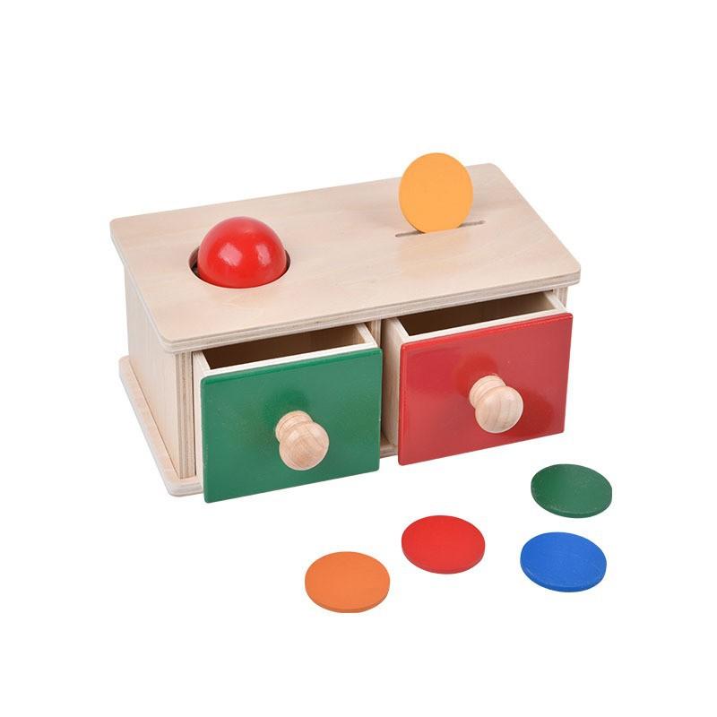 Children color shape classification building block coin box color stick shape matching game wooden teaching aids