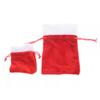 Pack of 12 Red and White Velvet Drawstring Christmas Bags Bag Pouches Santa Bags