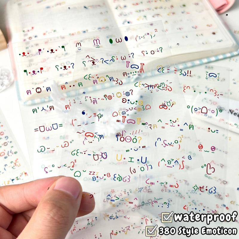 10Pcs Colorful Emoticon Stickers Cute Symbols Scrapbooking Decorative Stickers Aesthetic Kawaii Stationery