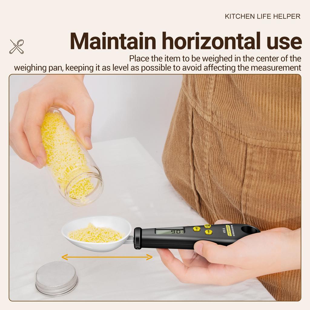    -6 Multifunctional Digital Display 2-in-1 Electronic Scale Measu  Spoon Weighing Gram Meter Measu  Spoon Scale Kitchen Thermometer