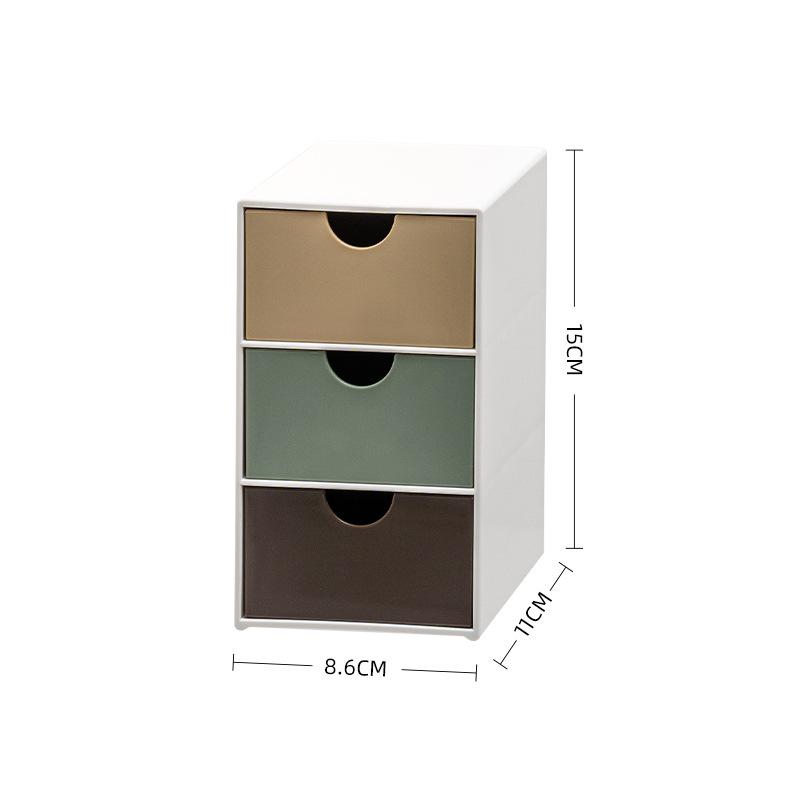 Creative Desktop Drawer Storage Box Organizer - Plastic Cabinet for Office, Home, and Cosmetics.