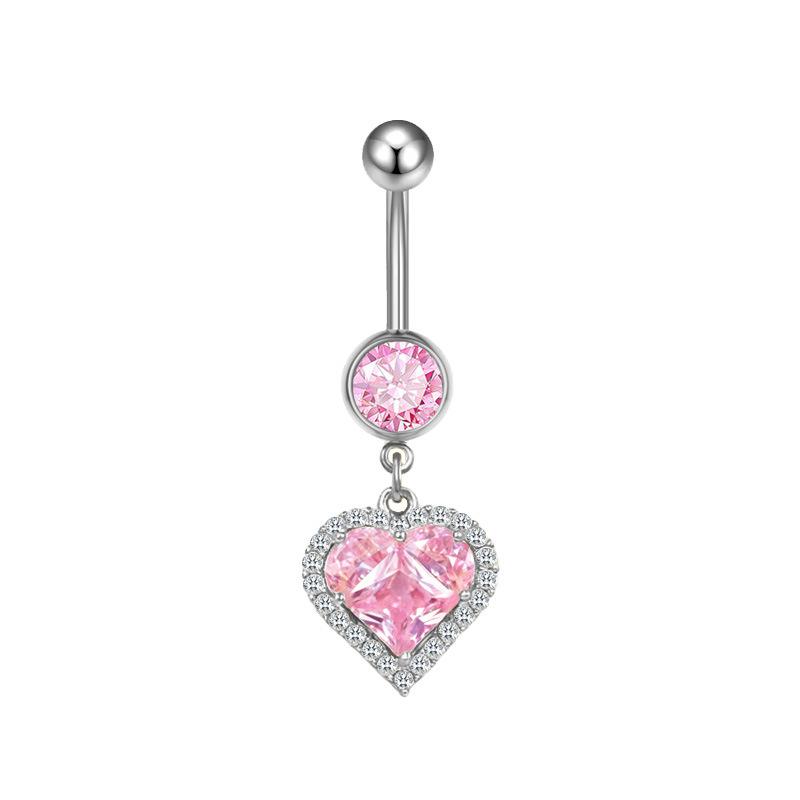 Schicker Schmetterling Herz Bauchnabelpiercing Pink Damen Nabel für Geburtstag und Feier
