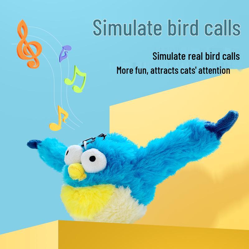 Pet Plush Bite-Resistant Interactive Bird Toy for Cats and Dogs