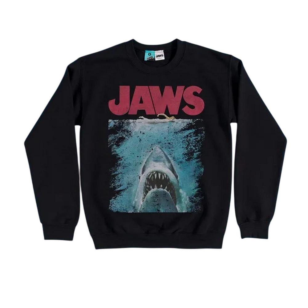 Jaws Unisex Adult Movie Poster Distressed Sweatshirt