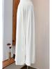 2025 Fall/Winter Cotton Linen Women's Chic Wide-Leg Skirt Pants - Textured, Flowy, and Leg-Elongating