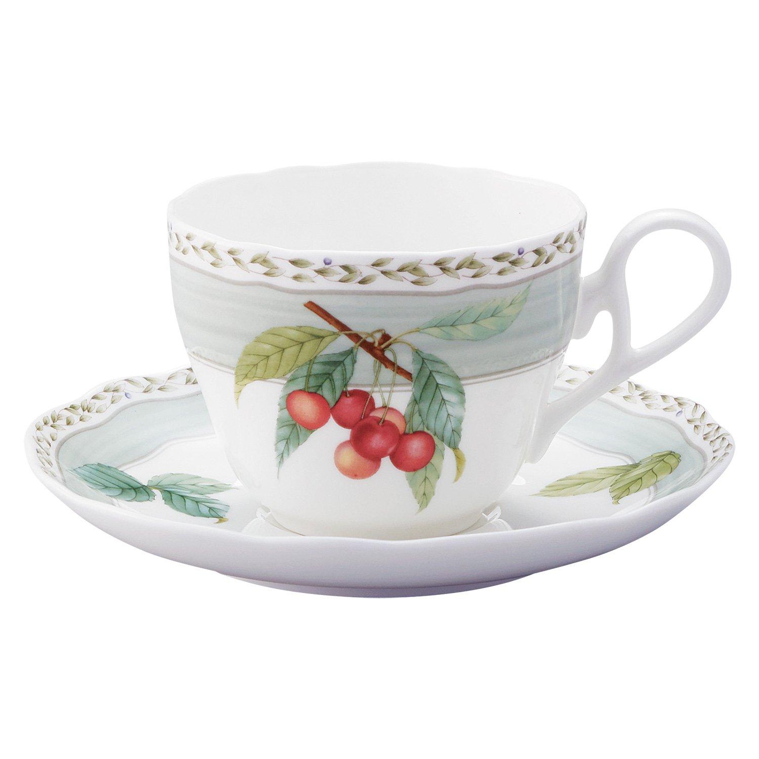 

Noritake Orchard Garden Cup & Saucer (for both coffee and tea), 250cc, Microwave-Safe, Bone China, T97887/4911-1