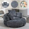 Luie Bank Hoge Rug Zitzak Stoel Bank met Drie Kussens voor Volwassenen en Kinderen, Enkele Gaming Bank Stoel voor Slaapkamer, Kantoor (Grijs Chenille)