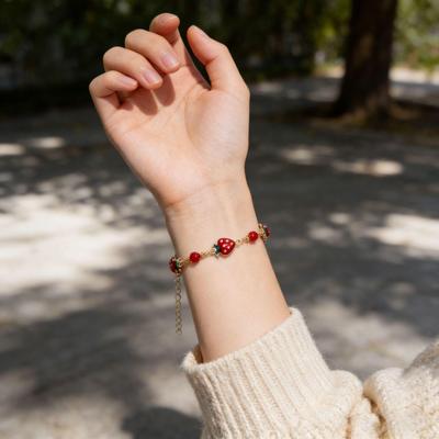 Elegant Women's Strawberry Bracelet - Sweet Summer Fashion Fruit Jewelry
