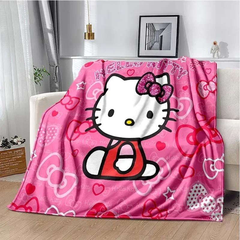 HelloKitty Cartoon Anime Kawaii Blanket for Kids Super Soft Cute Blanket for Travel Bedding Couch Sofa Bed Blanket Birthday Gift