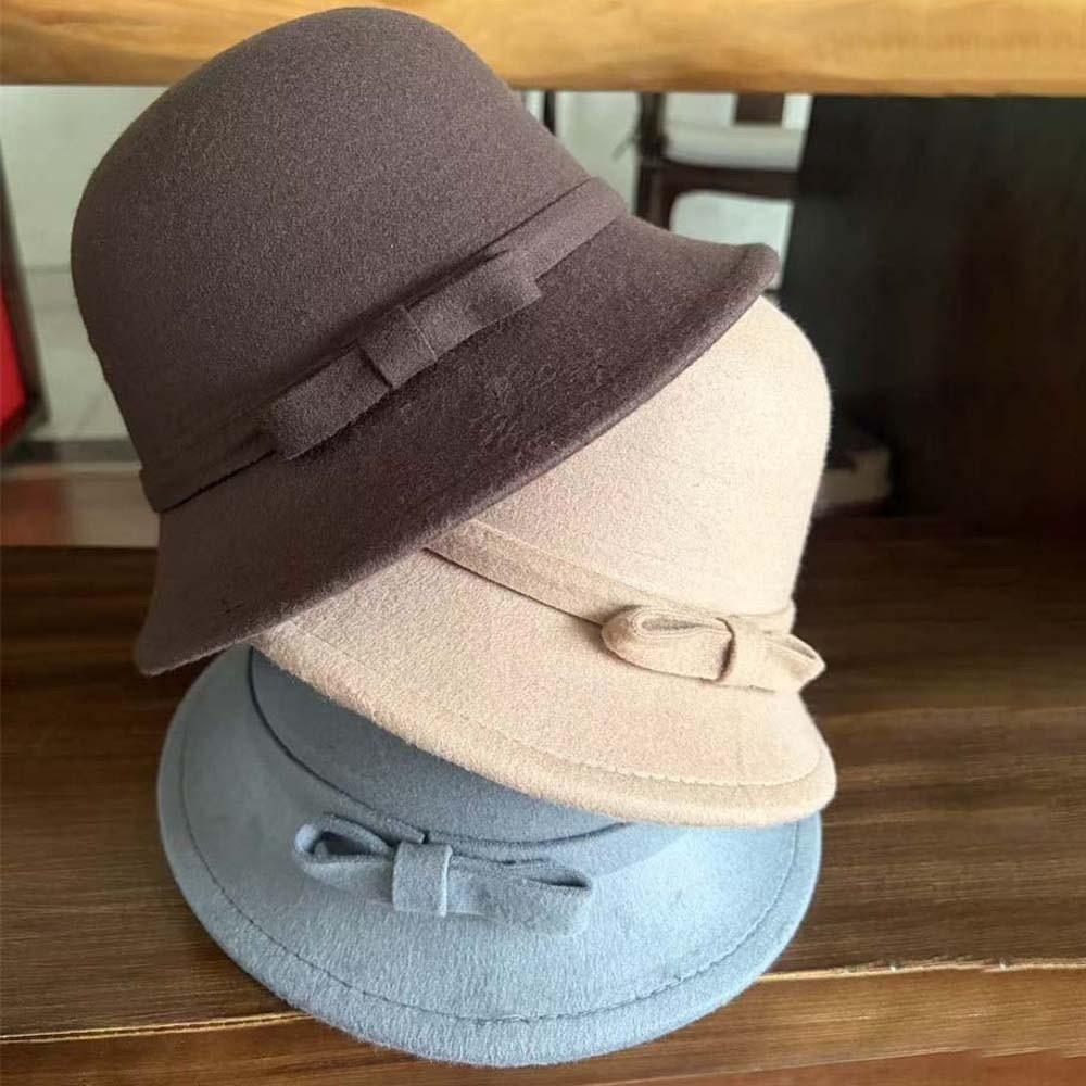 Weiche Filz Winter Wollmütze Warme Fleece Vintage Fedora Kappe Elegante Fischerhut Kappe Lässige Party