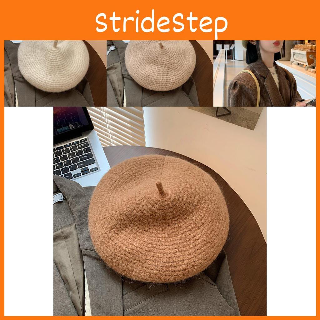 Warm Beret Comfortable For Women Fashionable Cotton Hat In Black Blue And More