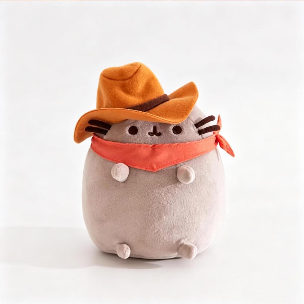 Gray Cat Ice Cream & Donut Plush Toys - Fat Ji Cat Figurines