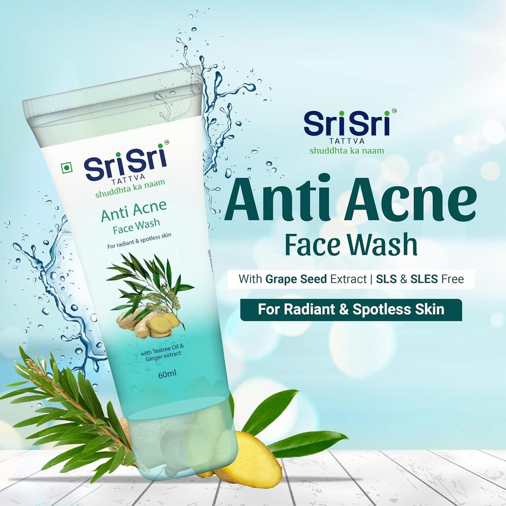 Sri Sri Tattva Shuddhta Ka Naam Anti Acne Face Wash 60ml XPack of 5 for Oily Skin & Blemishes