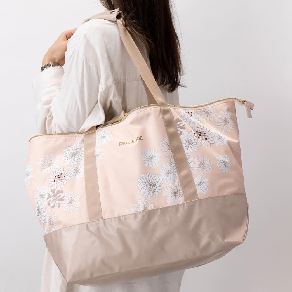 Paul & Joe Break Time Marks Picnic Tote Bag in Chrysanthemum Nude Pink (PAJB-TB06-PK)