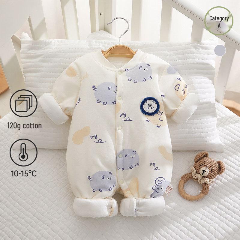 Стеганый хлопковый детский комбинезон - Теплый зимний боди (120г) Size 80 (15-19 lbs)