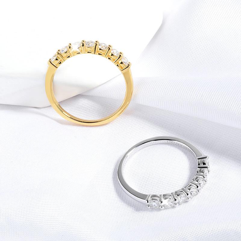 Smyoue 0.7CT 3mm Edelstein Moissanit Ringe für Damen S925 Silber Passender Hochzeit Diamanten Band Stapelring Weißgold Geschenk