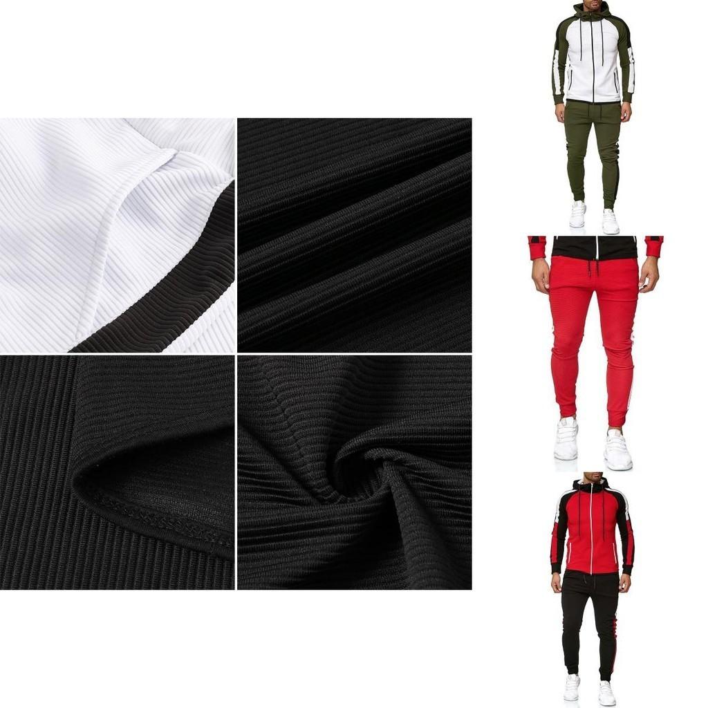Stylish Men's Tracksuit Jogging Hoodie Coat Jacket With Zipper And Adjustable Pants Set For Activewear