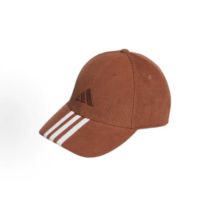 Adidas Unisex Corduroy Unstructured Baseball Cap, Tonal Trefoil Embroidered Curved Brim Vintage Warm Dad Hat