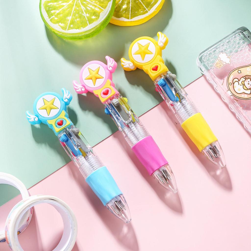 Korean Cute Animal Head 4-Color Click Ballpoint Pen