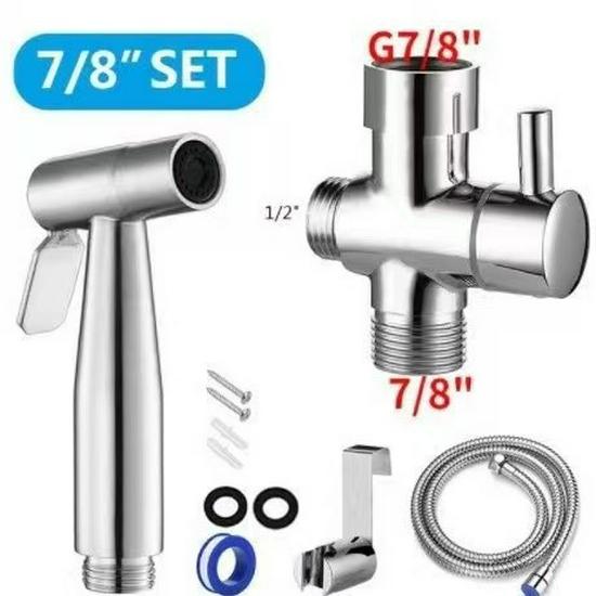 High-Pressure Bidet Sprayer Set with Stainless Steel Valve