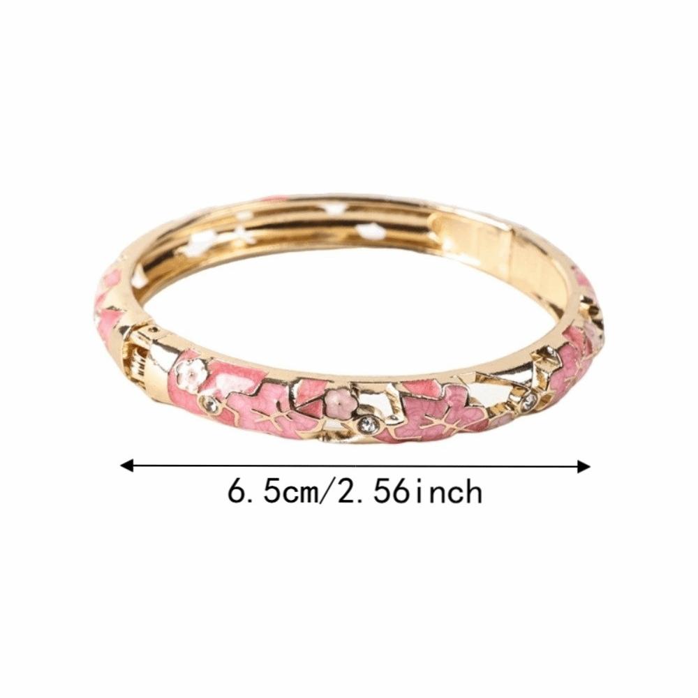 Pulsera de Flores de Colores Esmalte Pulsera de Mano para Mujer Artesanía Pulsera Vintage Cloisonné Niñas
