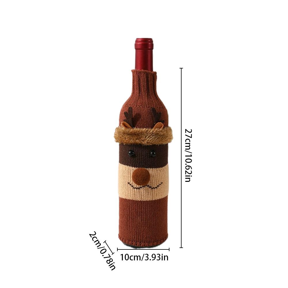 Cute Handmade Christmas Sweater Wine Bottle Cover,for Christmas Decorations XMAS Gifts Navidad 2026 Party Decorations